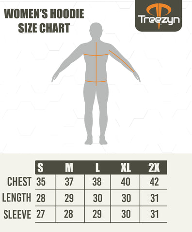 Women's Hoodie Size Chart