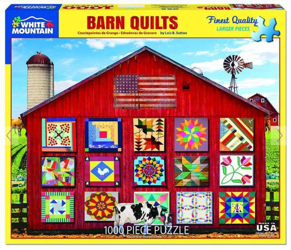 Barn Quilts 1000 Piece Jigsaw Puzzle by White Mountain Puzzle