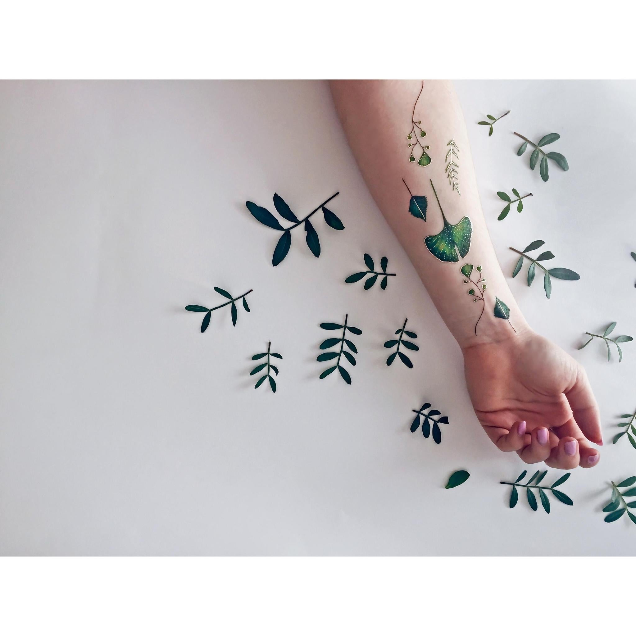 Watercolor ginkgo leaves by Mavka Leesova  Tattoogridnet
