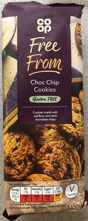 Co Op Free From Chocolate Chip Cookies 145g Jolly Grub