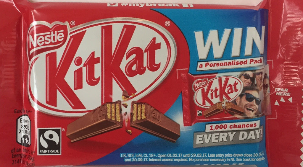 Kit Kat Bar standard 4 finger UK Jolly Grub