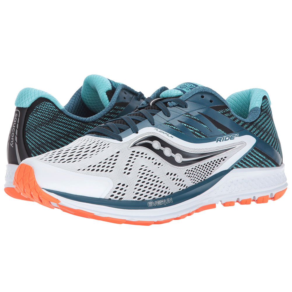 SAUCONY M Ride 10 White Teal Orange Shoe S20373-3-112 – Run United