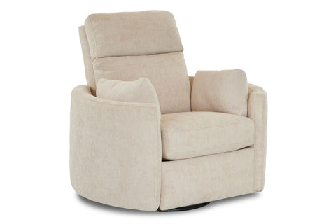 Ryan Modern Curved Arm Fabric Swivel Recliner