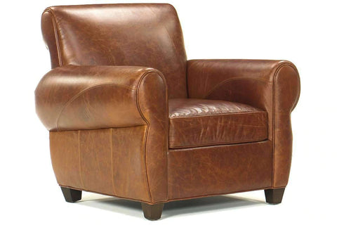 Tribeca Rustic Leather Tight Back Club Chair