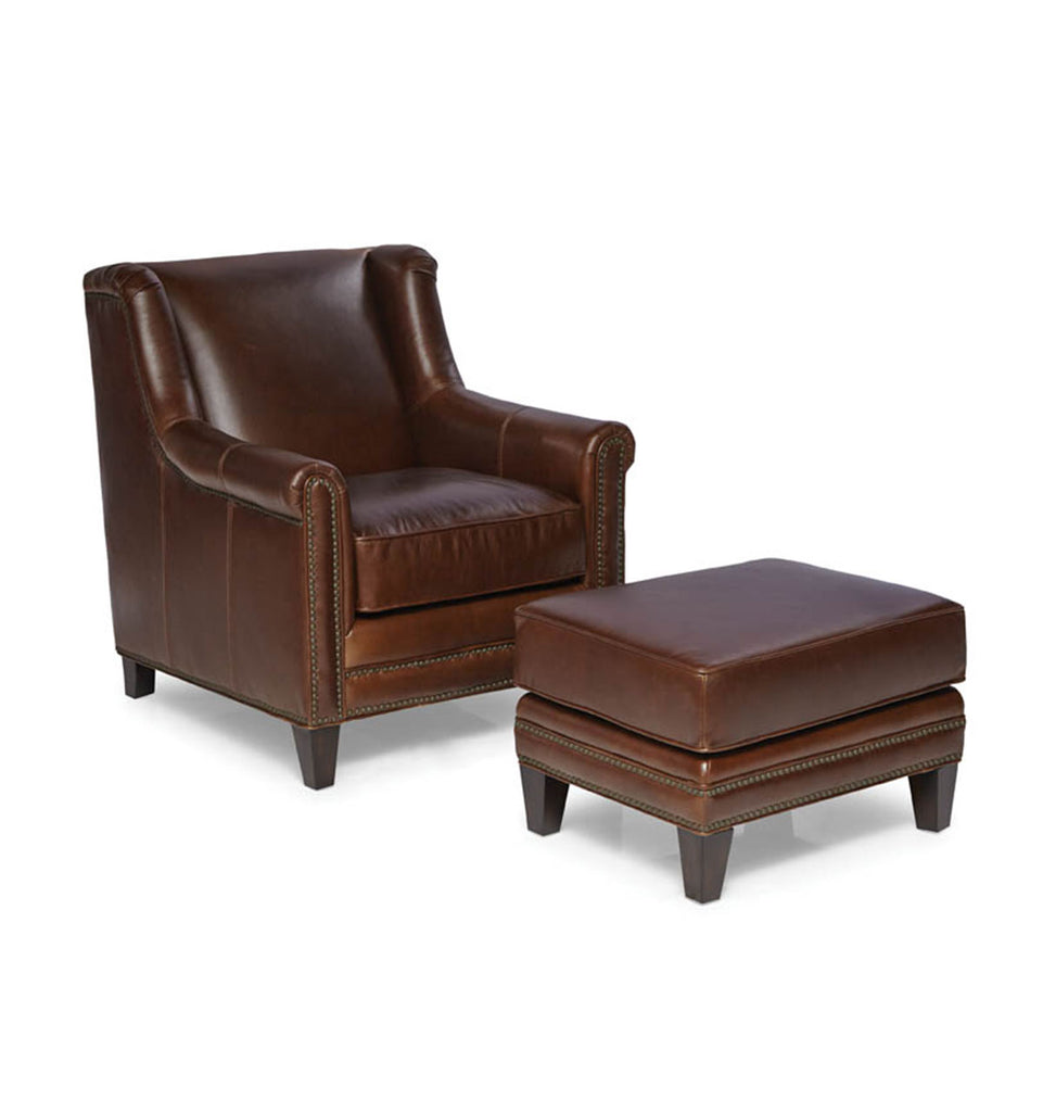 joshua walnut quick ship small wingback leather accent chair