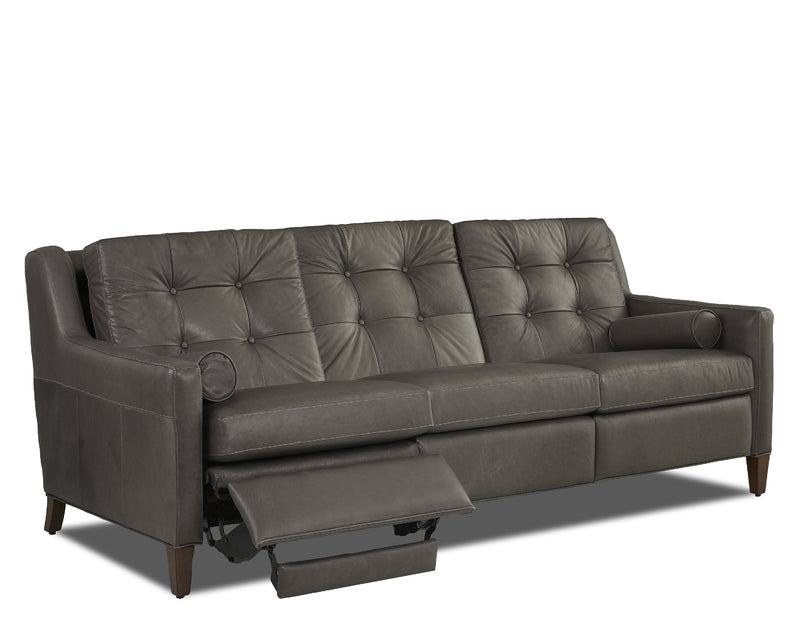 mid century modern leather reclining sofa