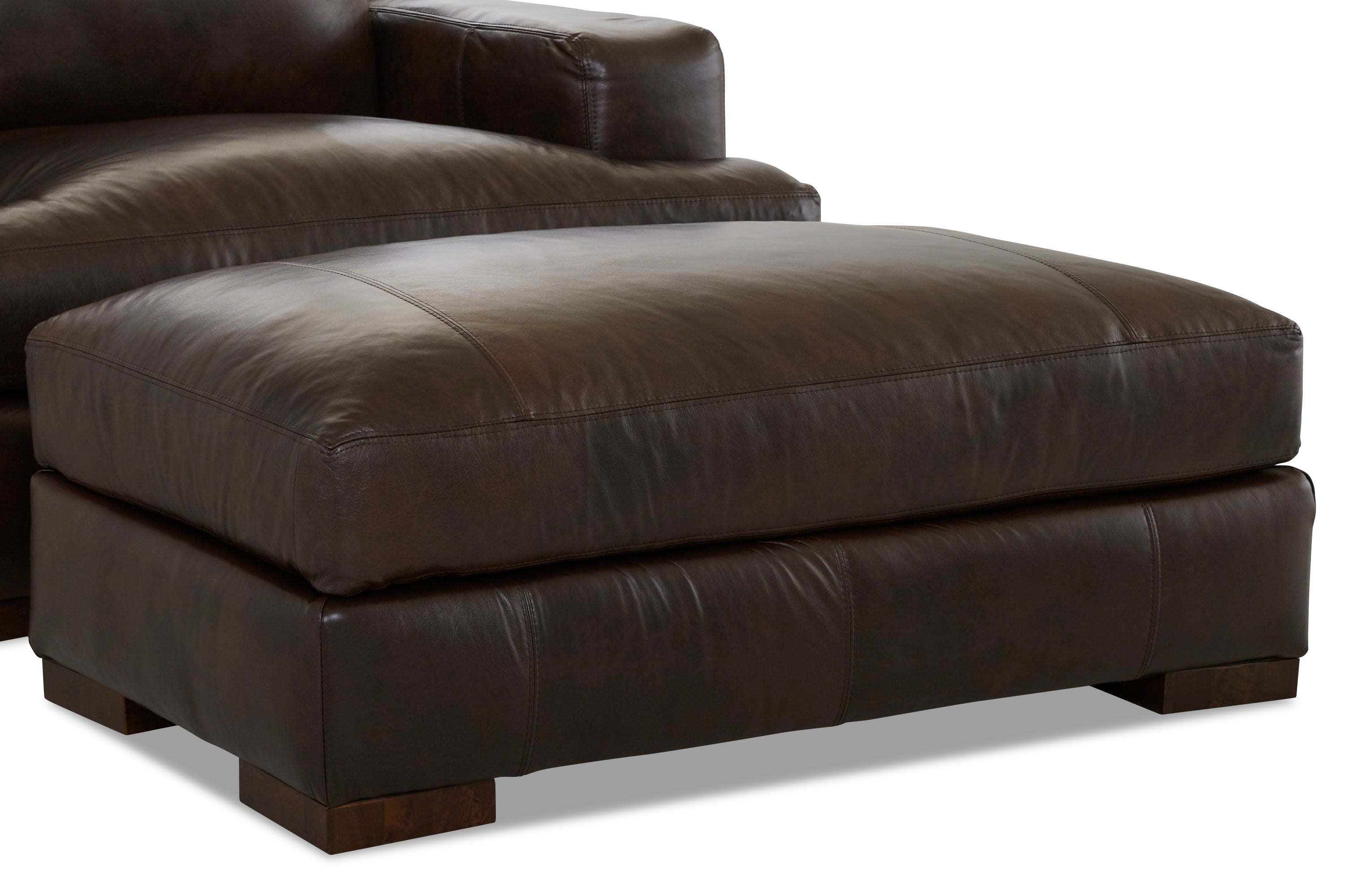 Nash Modern Oversized Leather Footstool Ottoman