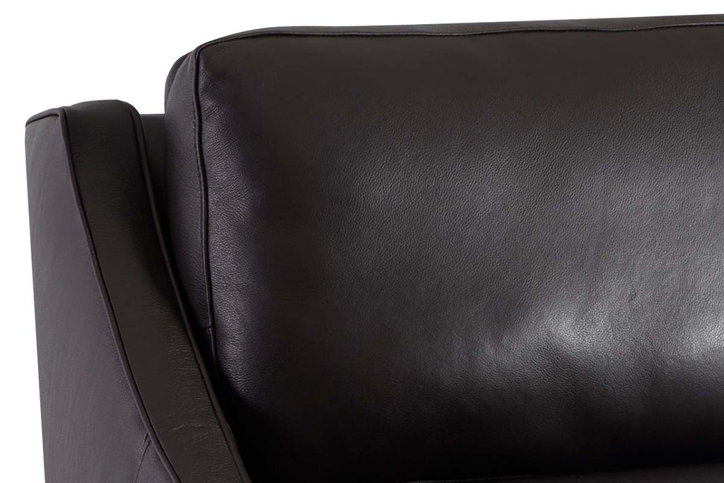 Becca Leather Slope Arm Pillow Back Swivel Accent Chair