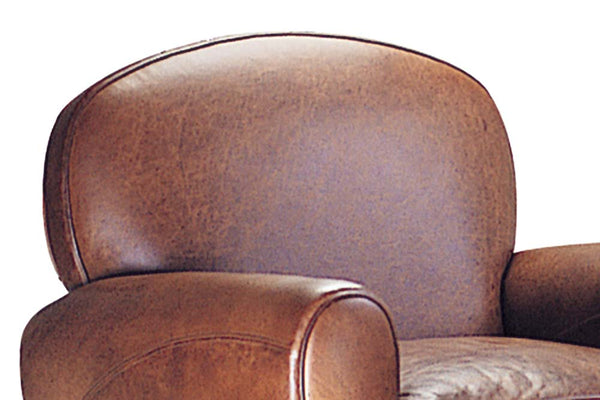 Edison Leather Art Deco Rounded Tight Back Club Chair ...