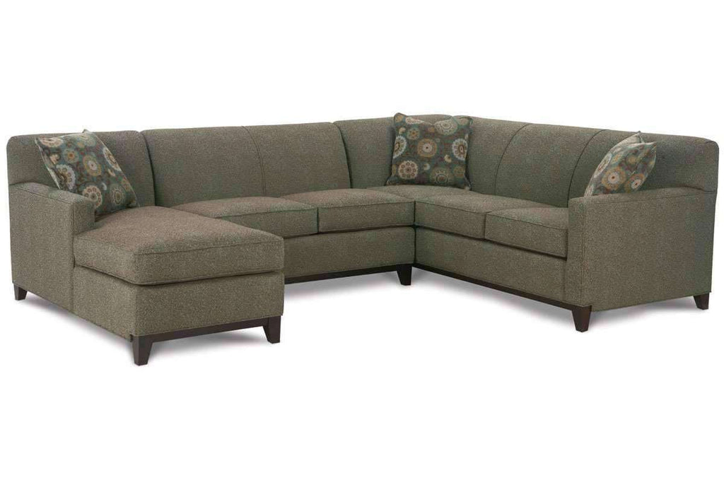 Solomon Contemporary Tight Back Fabric Sectional Sofa With Chaise As Configured