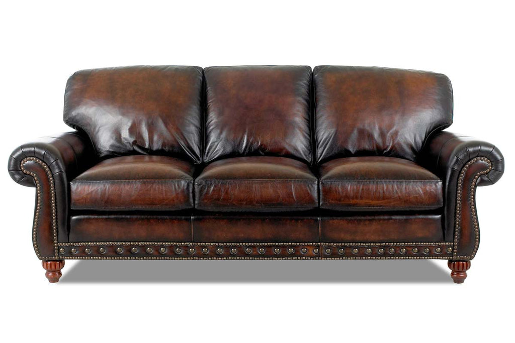 old world leather sofa