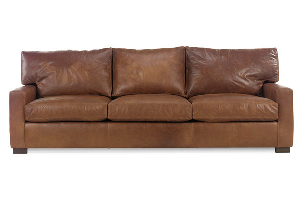 Harrison Contemporary 87 Inch Grand Scale Deep Seat Leather Sofa