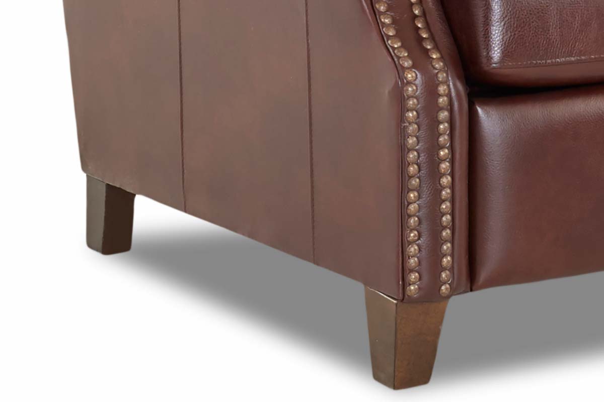 Holloway Tall Leather Bustle Back Recliner Arm Chair