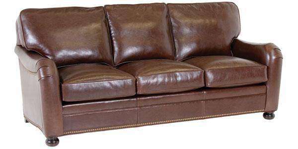 Howell Designer Style English Arm Leather Apartment Size Sofa