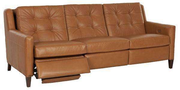 wall hugging leather reclining sofa