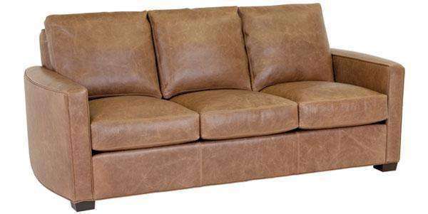 curved arm leather sofa