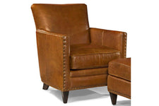 jollene leather winged accent chair