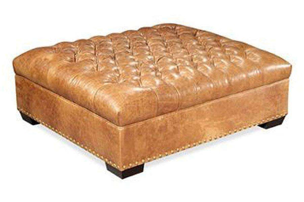 tufted leather sofa ottoman