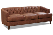 Silas "Quick Ship" Tufted Leather Loveseat (Photo For Style Only)