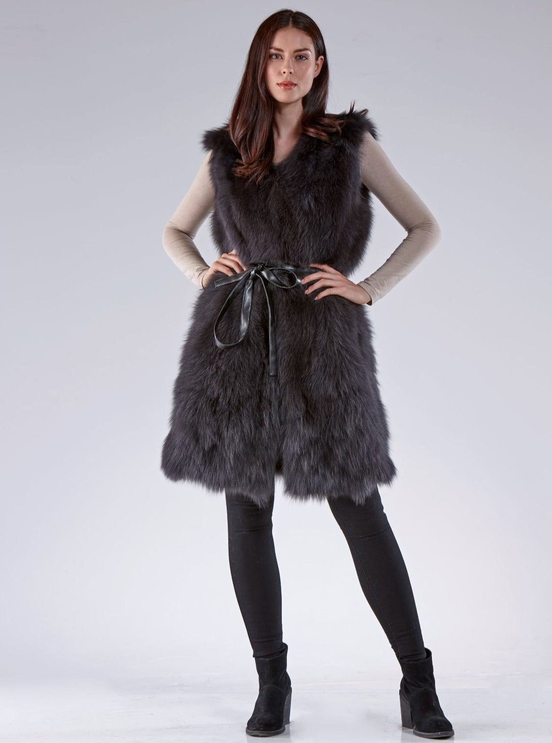 Metallic Rabbit/Fox Vest - Rowe Boutique