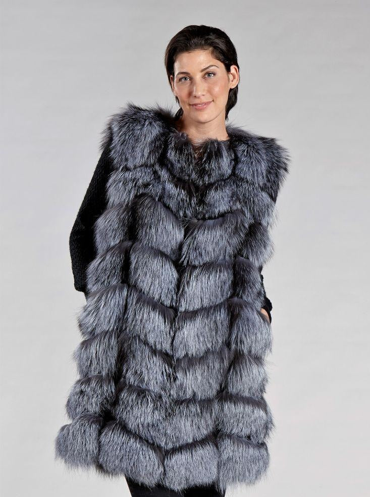 Reversible Nylon/Rabbit Fur Vest with Silver Fox Trim – The Sweetwater Co.