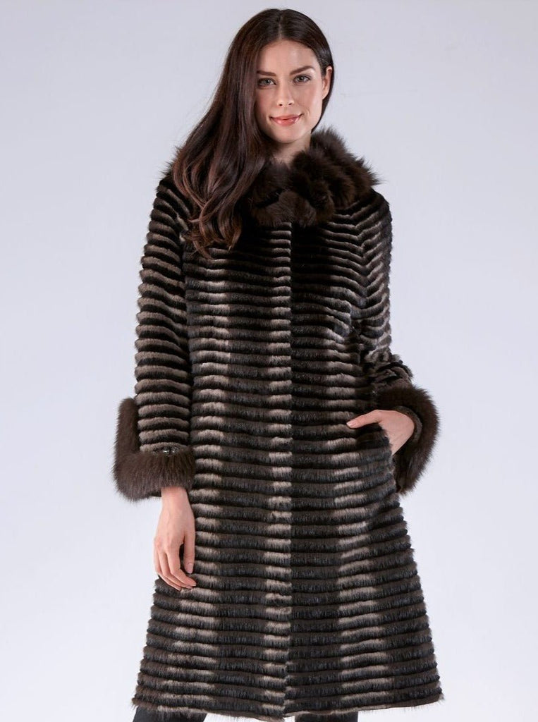 Chinchilla Rex Fur Jacket- Wing Collar Plus Size