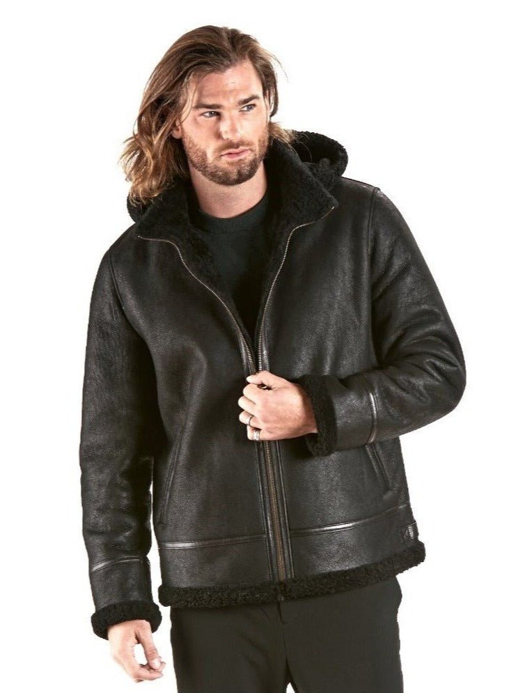 Peter Men's Reversible Black Shearling Jacket