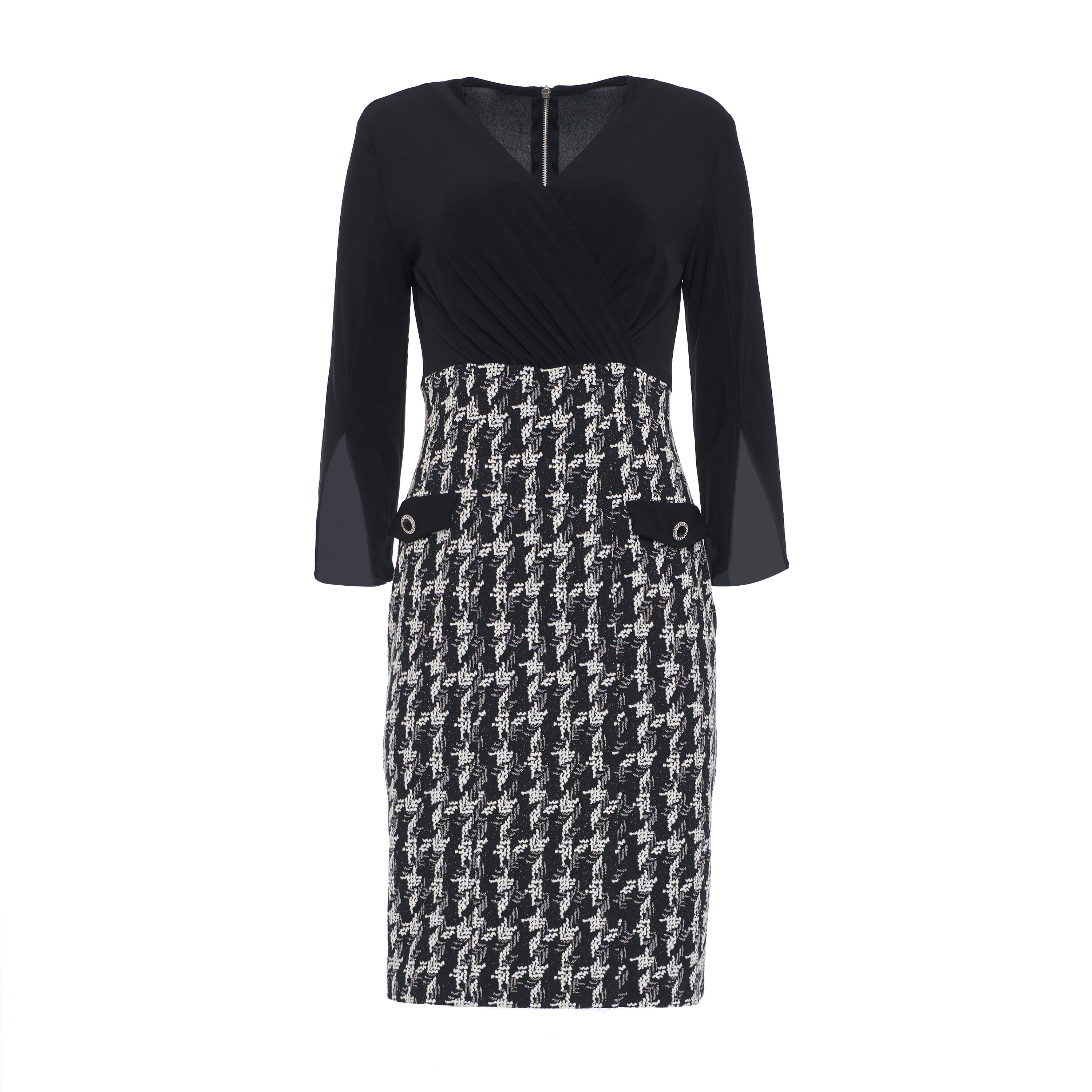 joseph ribkoff black and white dress