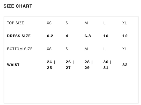 Dear John Denim Jeans Size Chart