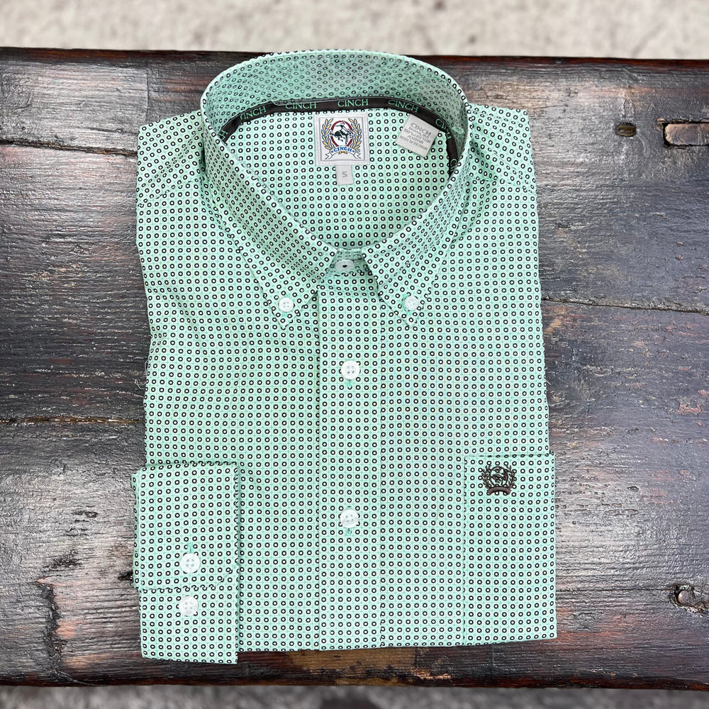 Cinch Green Geometric Print Button-Down Shirt for Men – Pard's