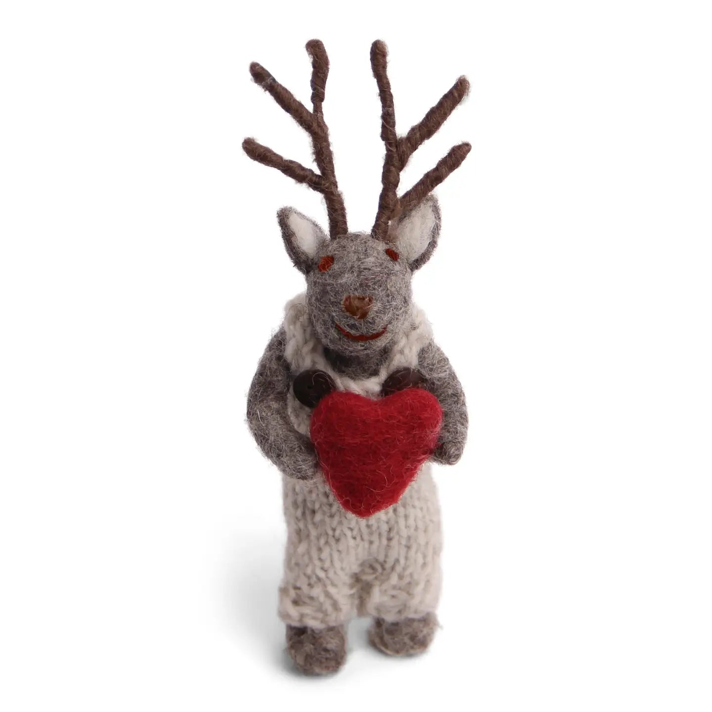 Small Grey Boy Deer With Heart