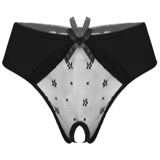 Bowknot Lace G-String Crotchless Underwear – Kinky Cloth
