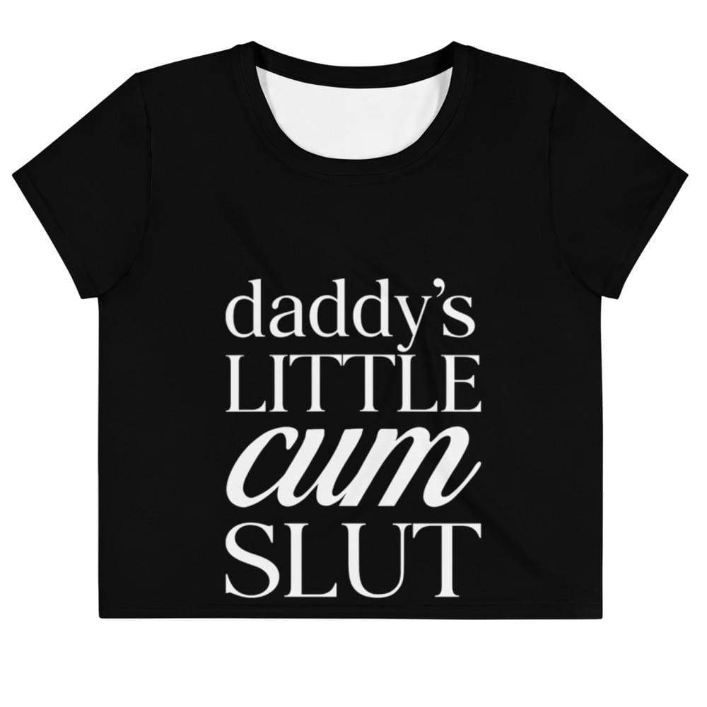 Daddys Little Cum Slut Crop Top Tee Kinky Cloth