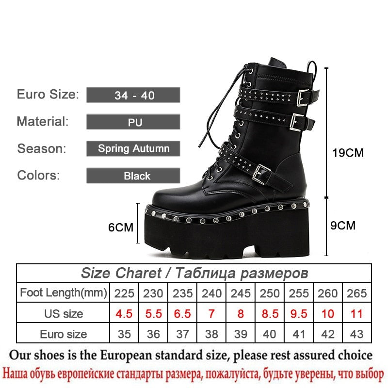 Lace Up Motorcycle Boots Kinky Cloth 