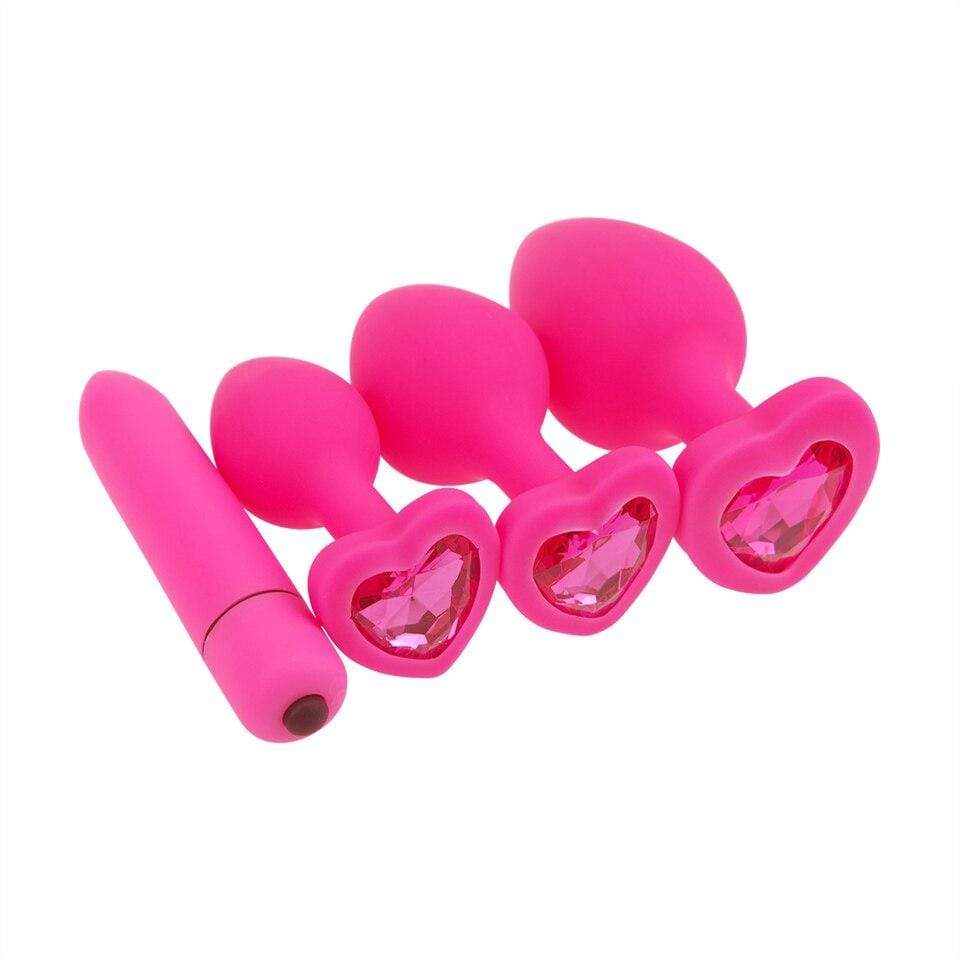 Pink Heart Jeweled Plug Kinky Cloth