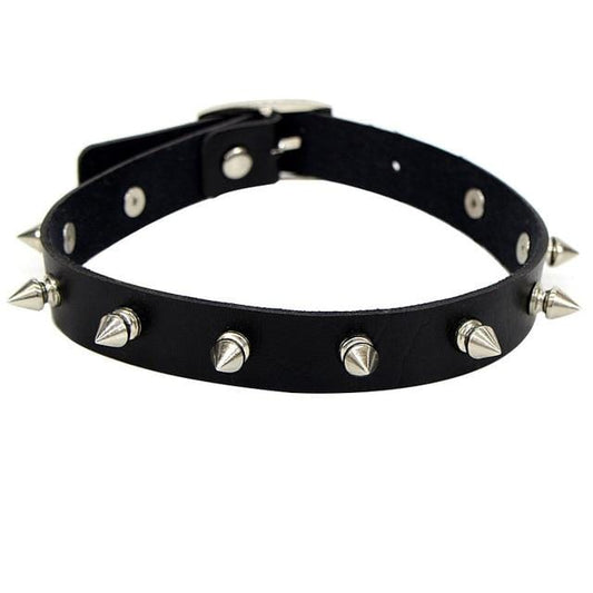 Braided Metal O-Round Collar Choker, Gothic Rivet Leather Cage