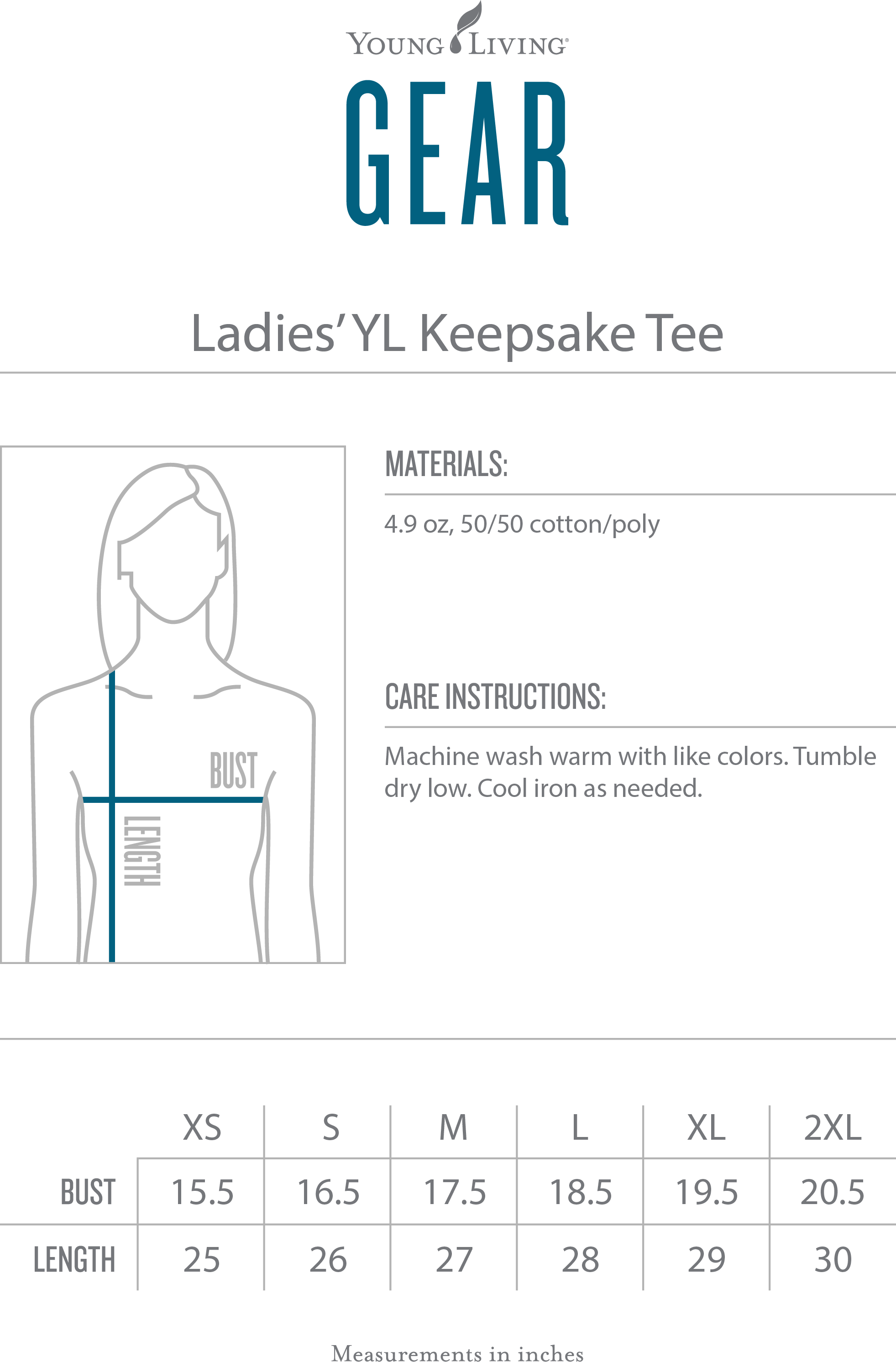 Keepsake Size Chart