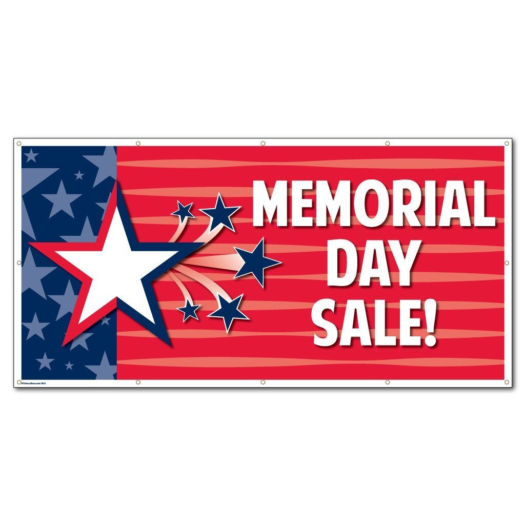"Memorial Day Sale" Vinyl Banner with Grommets