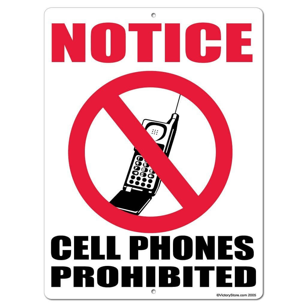 Cell Phones Prohibited Sign or Sticker | VictoryStore – VictoryStore.com