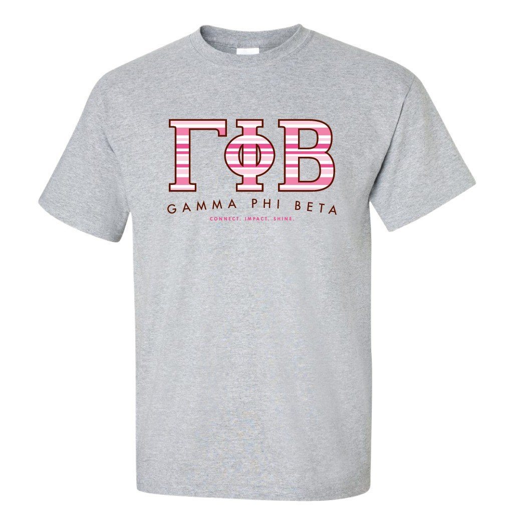 Gamma Phi Beta Greek Letters T-shirt | VictoryStore – VictoryStore.com