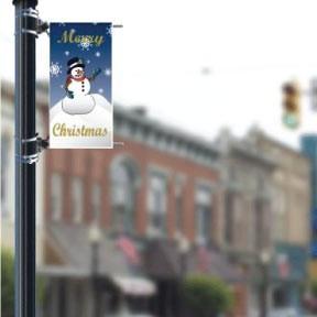 Merry Christmas with Snowman Holiday 18"x36" Pole Banner FREE SHIPPING