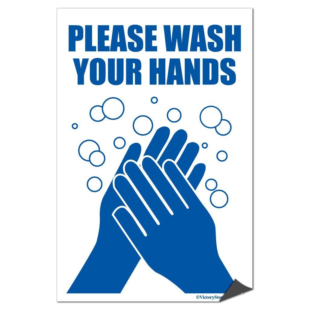 Please Wash Your Hands Sign or Sticker | VictoryStore | VictoryStore.com