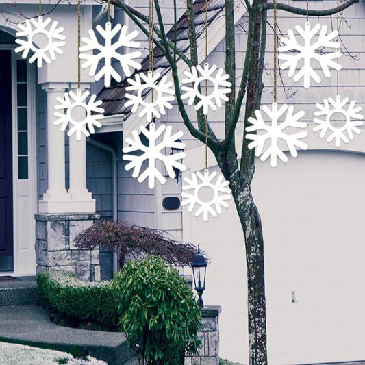 Large Hanging Snowflakes Decorations | Set of 15