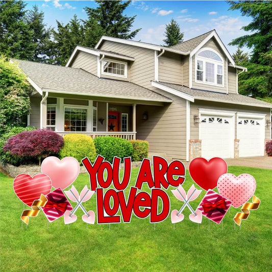 Happy Valentine's Day I Love You Signs and Yard Card Flair Set