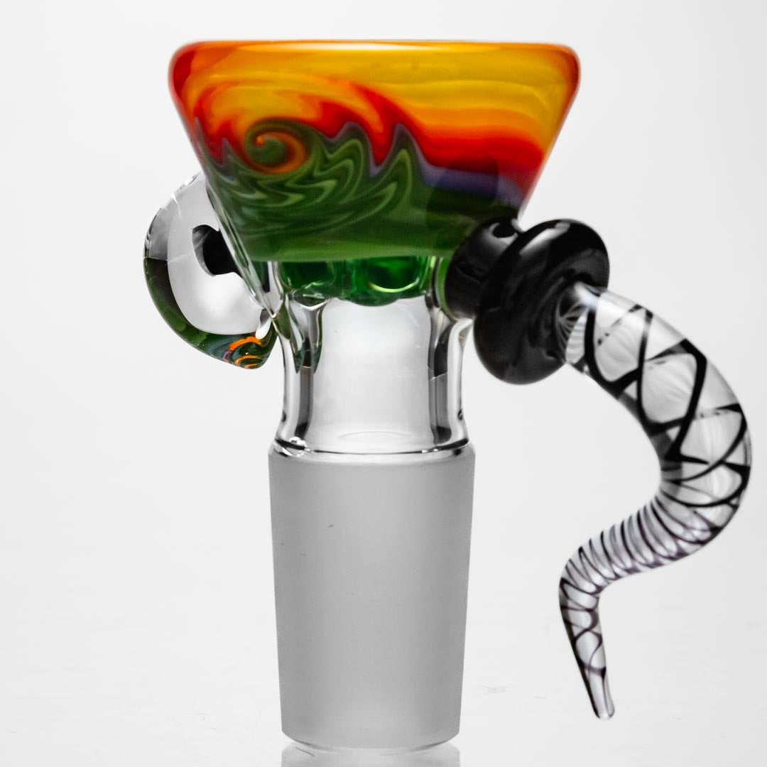 D&K 14mm Glass Bong Slide Rainbow Color Metal Joint Piece For