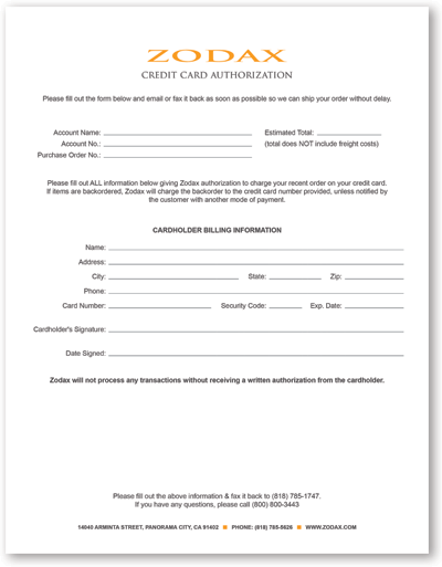 Credit Card Authorization PDF
