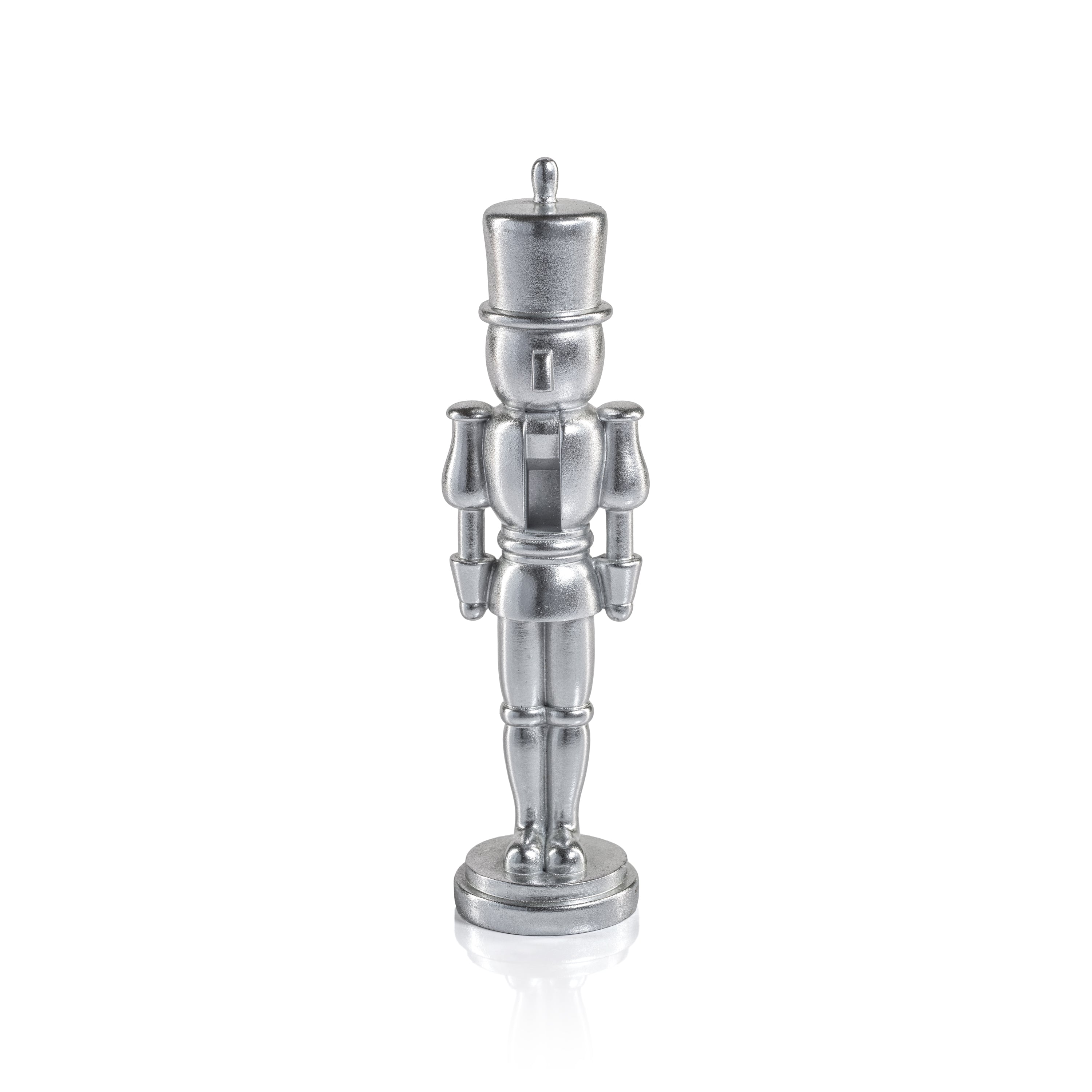 Metallic Decorative Nutcracker - Silver - Medium