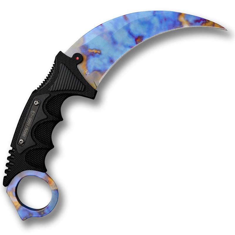 Karambit case hardened. Flip Knife freehand. CS go Knife PNG.