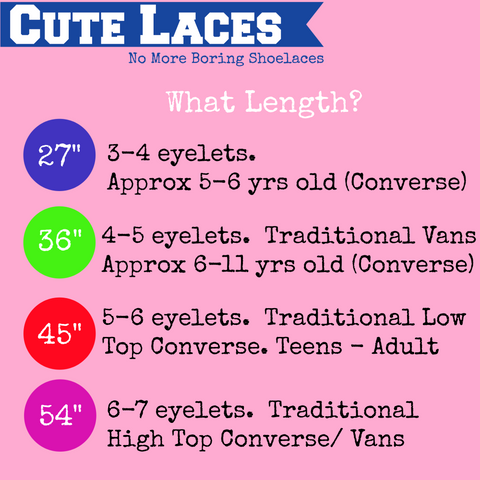 shoelace length chart for Vans and Converse