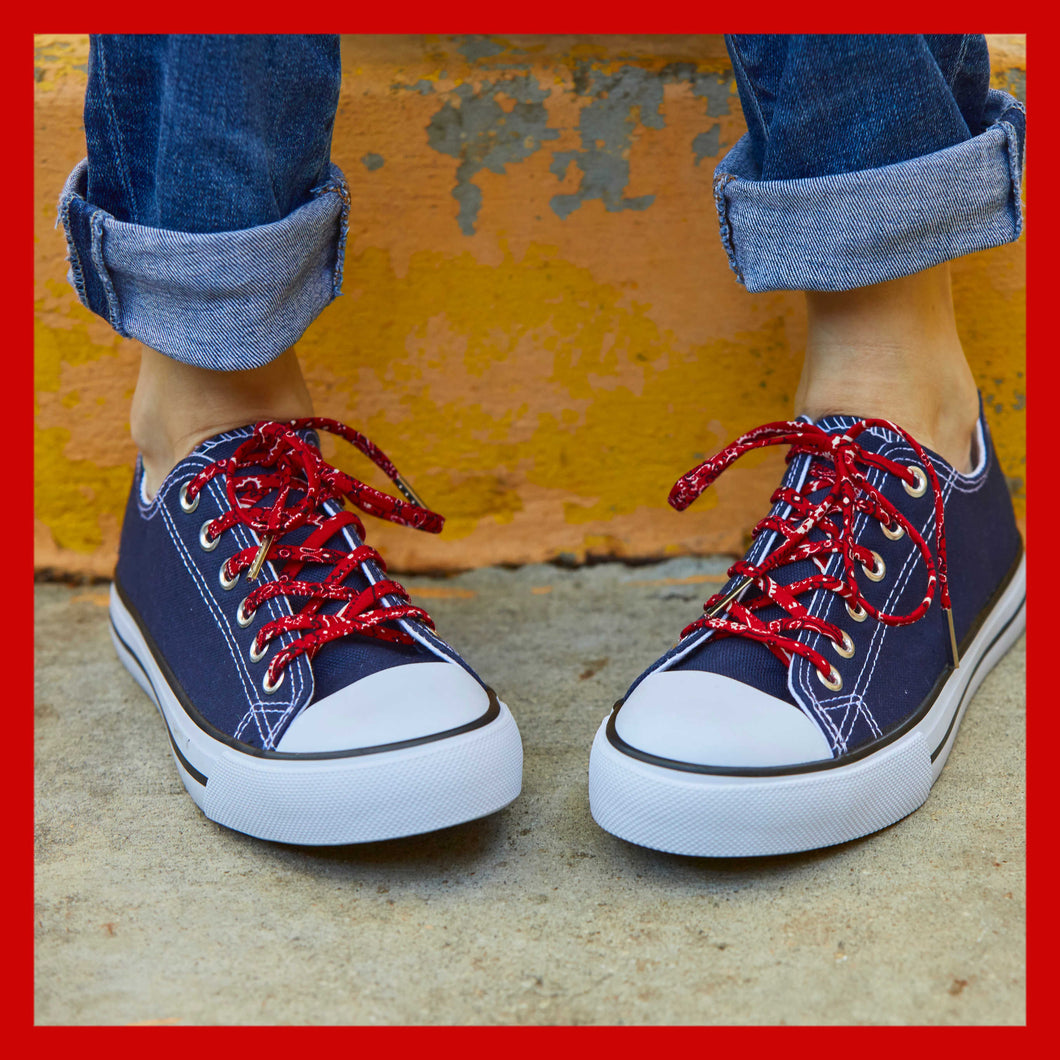 Red Bandana Shoelaces - Bright Fun 